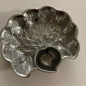 Silver Leaf-Pewter Serving Dish